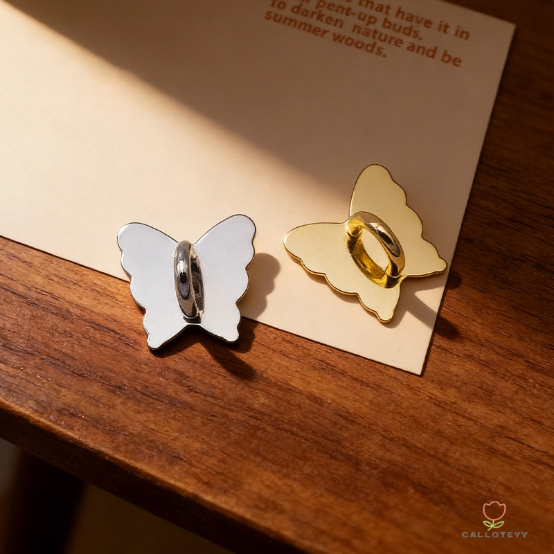 ฐานตะขอสำหรับตกแต่งโทรศัพท์รูปผีเสื้อรูปไข่ พร้อมแผ่นกาวด้านหลัง ตะขอโลหะสำหรับตกแต่งโทรศัพท์ -CY - รูปที่ 4