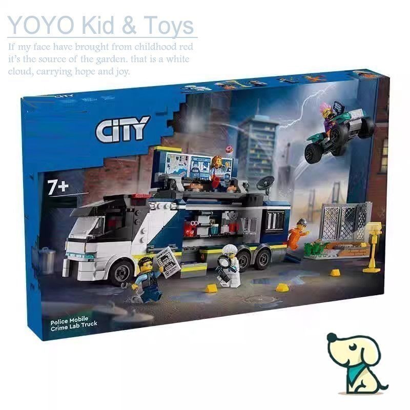 YOYO YZ9X เข้ากันได้กับ 60418 Police Mobile Crime Lab Truck Building blocks EC2