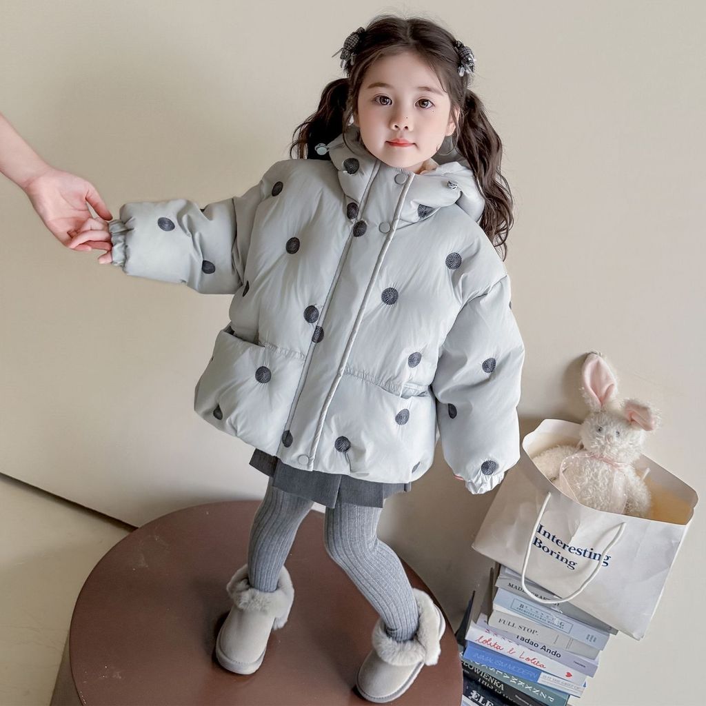 ฤดูหนาวใหม่ - เด็กหญิงหนาผ้าฝ้ายเด็กแฟชั่นคลื่นจุดเสื้อโค้ทที่อบอุ่น - รูปที่ 4