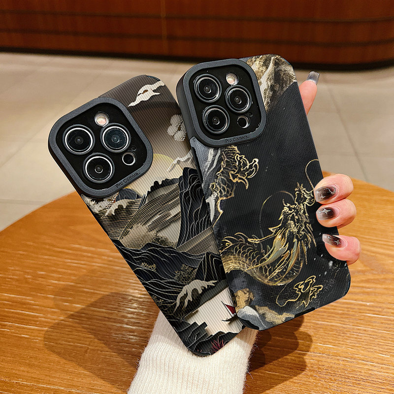 ปลอกหนังสําหรับ iPhone 17 Air X XR Xs 13 12 11 Pro Max 7 8 6 6S 16E 16 15 14 Plus Landscape ซิลิโคนน