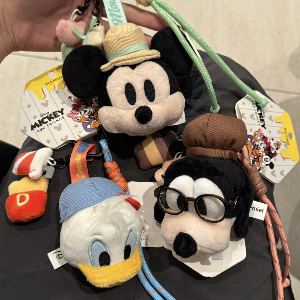 ของแท้! Mickey & Goofy Bag Set - พวงกุญแจถักลายการ์ตูนน่ารัก Donald Duck