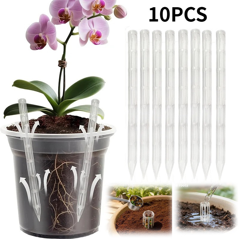 10ชิ้นกระถางดอกไม้ระบายอากาศหลอดป้องกันรากเน่าดินแห้ง-เปียกรอบสวนอุปกรณ์เสริม