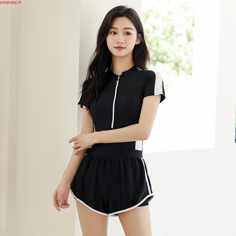 (37.5-62.5กิโลกรัม) ผู้หญิงชิ้นเดียวสลิมมิ่งแขนยาวปกท้องครีมกันแดดชุดว่ายน้ํา มม777