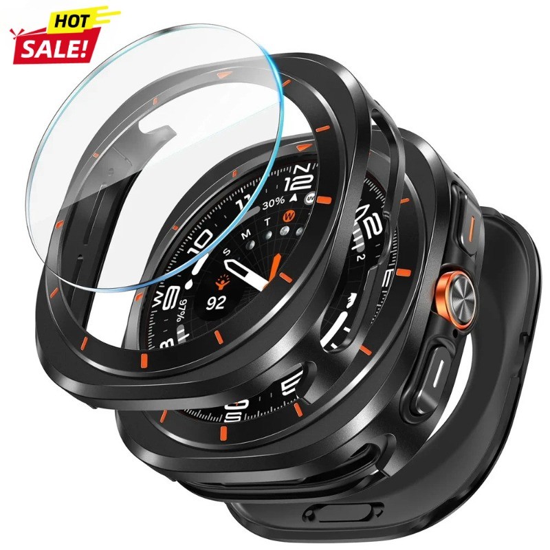 เคสโลหะ + ฟิล์มกระจกนิรภัยสําหรับ Samsung Galaxy Watch Ultra 2025 47 มม. ฝาครอบป้องกันแบบแข็งสําหรับ Galaxy Watch Ultra อุปกรณ์เสริม