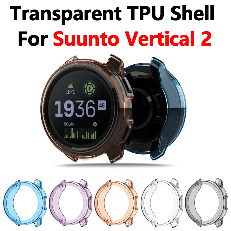 โปร่งใส TPU นาฬิกาสําหรับ Suunto นาฬิกาแนวตั้ง 2 Non Yellowing Hollow กันกระแทกด้านหน้า Protector Soft Case