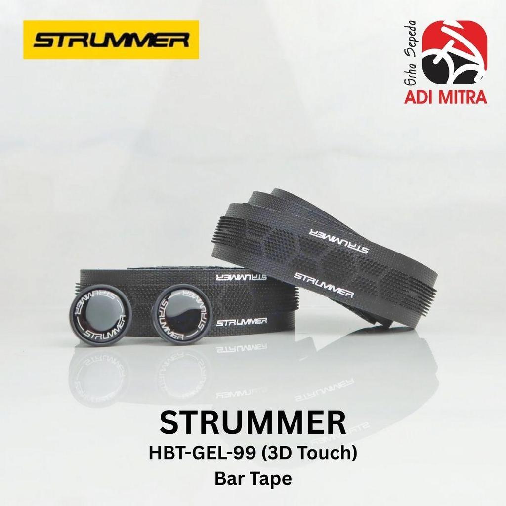 Strummer Bar Tape HBT-GEL-99 (3D Touch) ผ้าพันแฮนด์ Dropbar 2150x30x3.2 mm สีดํา