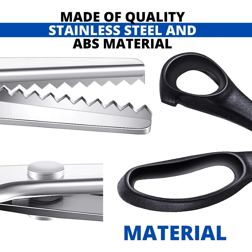 กรรไกร 5 มม. กรรไกรผ้าซิกแซก, กรรไกรขอบหอยเชลล์ปลอดสนิม, กรรไกรซิกแซกสําหรับตัดหนังและผ้า, กรรไกรก้างปลา 5 มม., ไร้สนิม, คุณภา - รูปที่ 3