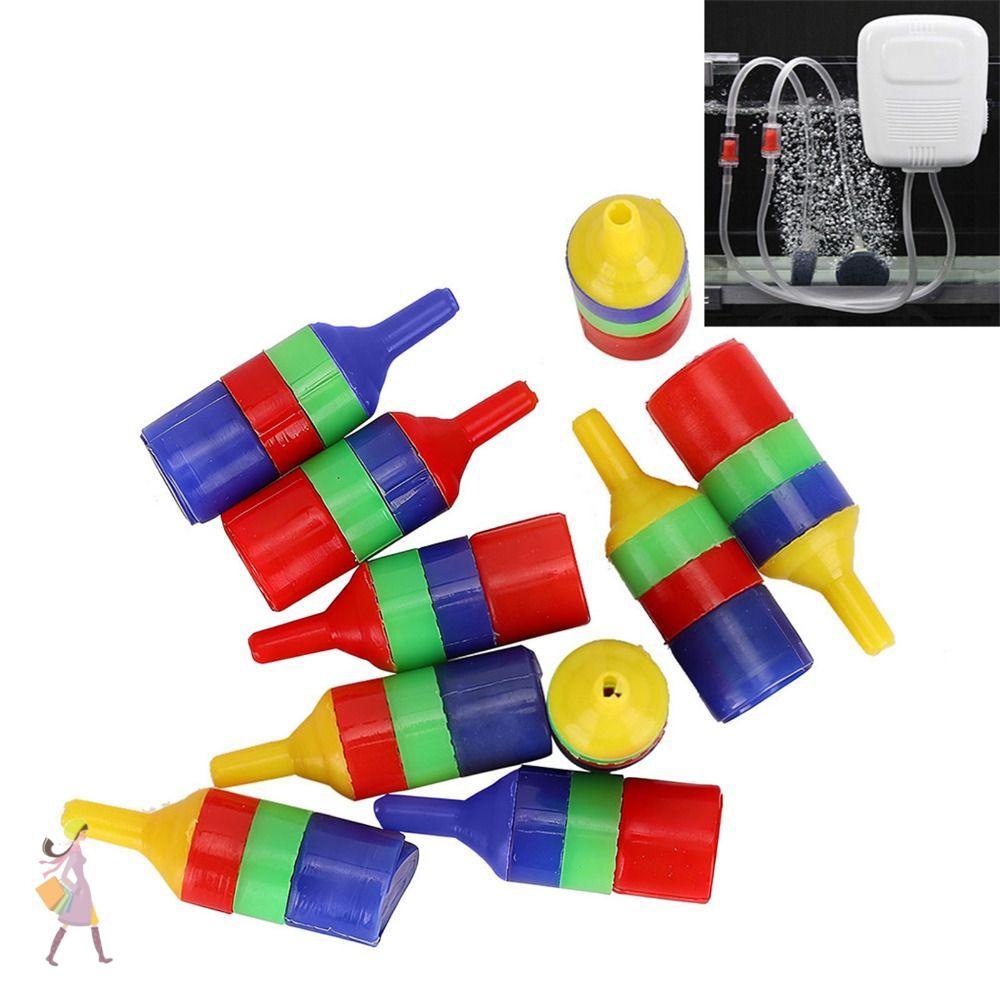 YGBG 10 ชิ้นชุด Aquarium Oxygen Diffuser, Multicolor พลาสติกถังปลา Air Stone, Aquarium อุปกรณ์เสริมลาย Airstone ประสิทธิภาพสูงฟองหิน Aquarium