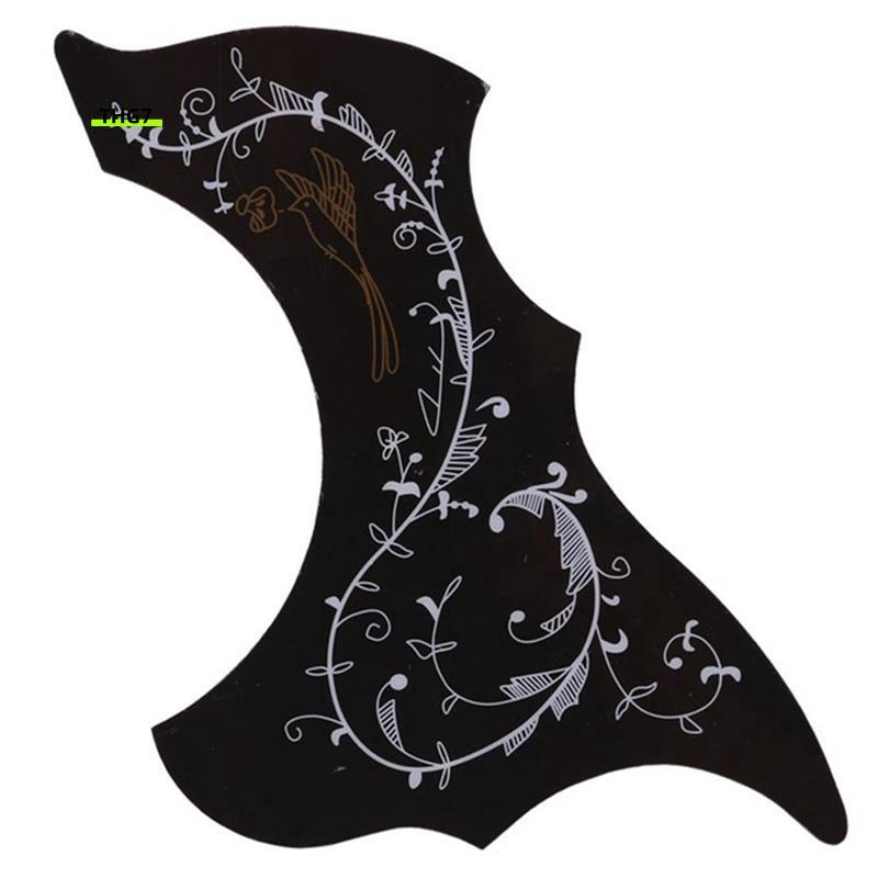 Belinda7ดอกไม้สีดําและนกกีตาร์ Pickguard ตกแต่ง Self-Viscous สติกเกอร์ String กีตาร์ Guard ป้องกัน Patch