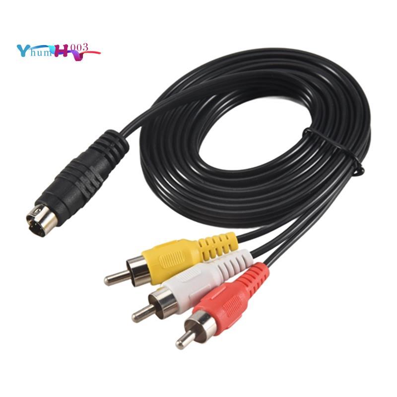 [yhumh003]1.5M 4.9ft 3 Male to 4 Pin S-Video Male TV PC Conversion Cable