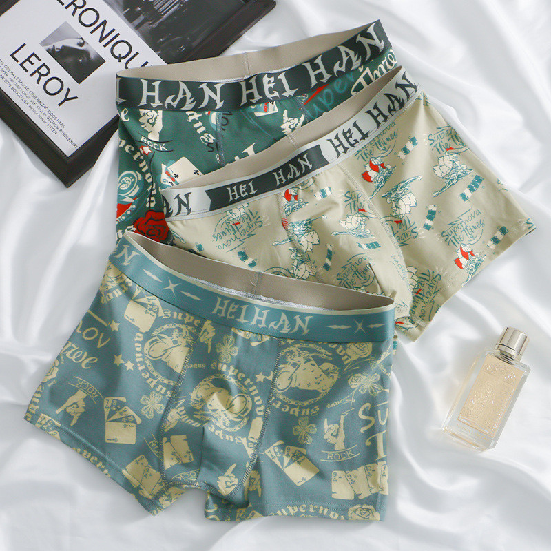 Box Boxer Pure Cotton Youth Breathable Boxer ชุดชั้นในชาย
