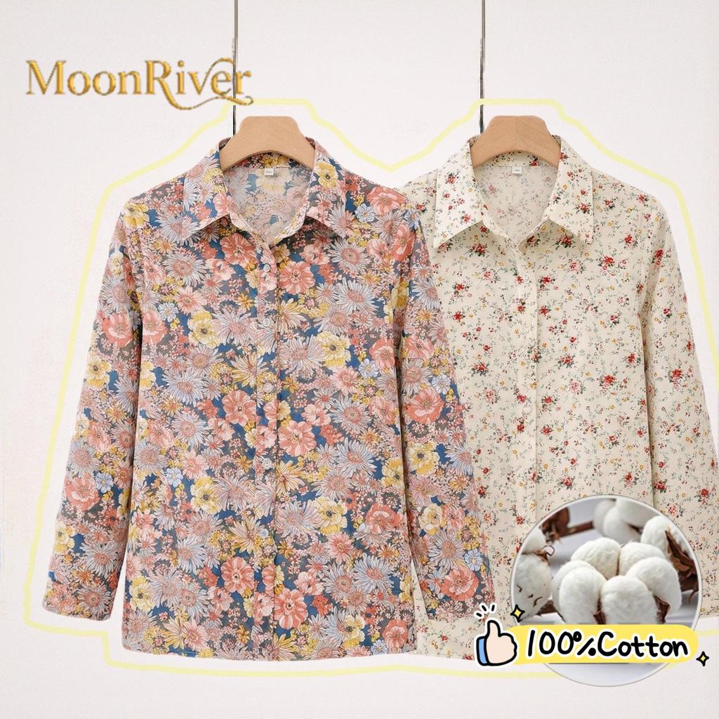 เสื้อยามดอกไม้ ผ้าฝ้ายบางเบา สำหรับผู้ใหญ่และผู้สูงอายุ