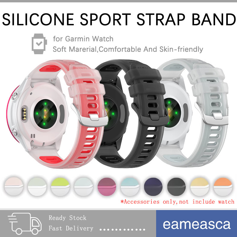 สายซิลิโคนใส 20mm 22mm for Smartwatch Garmin Forerunner 570 265 255 165 55 Music/Vivoactive 6 5 4/Venu อะไหล่
