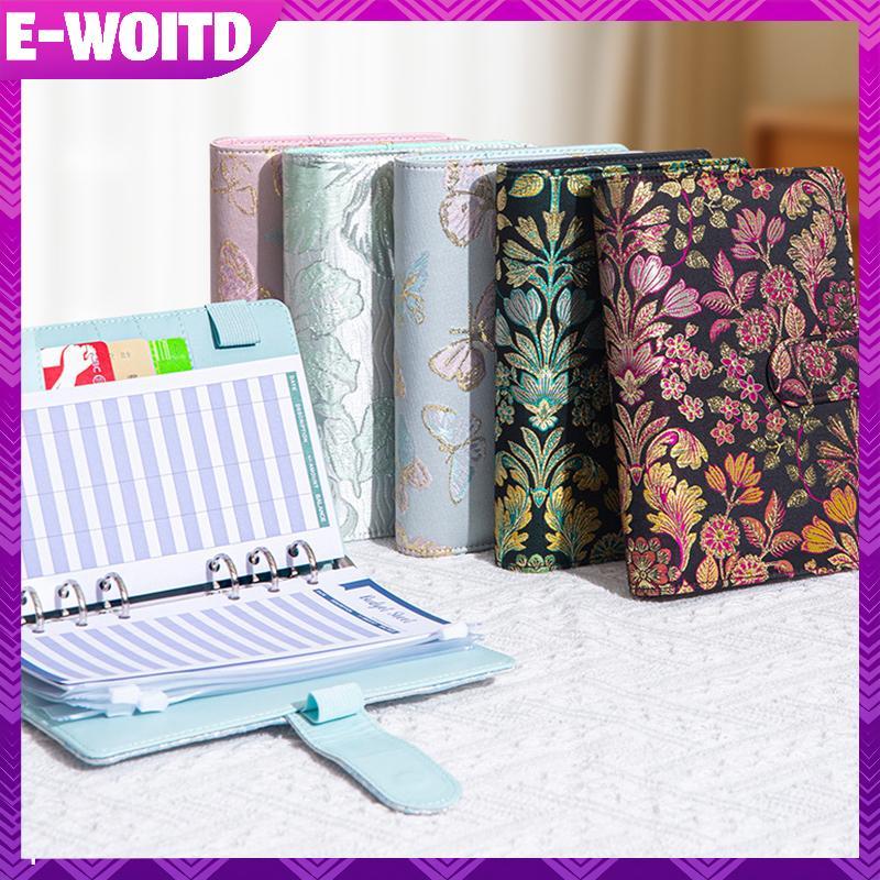 E-WOITD Creative ปกหนังโน้ตบุ๊ค A6 ขนาดที่ถอดออกได้หน้าออกแบบนูนสําหรับ Budget การวางแผนและ Scrapboo