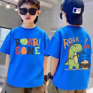 COD[จัดส่งตลอด24 ชั่วโมง]มาใหม่เด็กแขนสั้นเสื้อยืดฤดูร้อนการ์ตูนพิมพ์รอบคอ ขนาดเหมาะสำหรับเด็กอาย 90-150