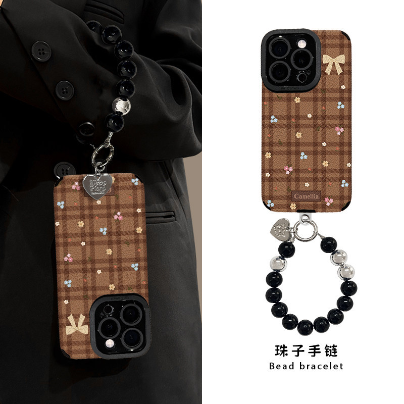 เหมาะสําหรับ Lattice ดอกไม้ Apple 17air เคสโทรศัพท์ 16E ใหม่ iPhone15promax ด้านนอก 14plus สไตล์หรูห