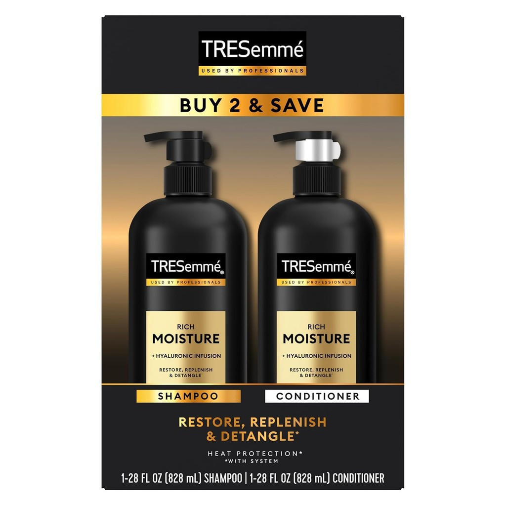 TRESemmé Rich Moisture Shampoo and Conditioner 2 Count Rich Moisture สําหรับผมแห้งสูตรวิตามินอีและไบ