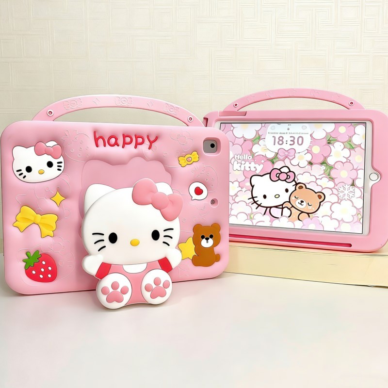 3D Kitty กรณีแท็บเล็ตสําหรับ Samsung Galaxy A9 A11 A9Plus A11Plus X216B X218U A7Lite S6Lite A8 A8.0 