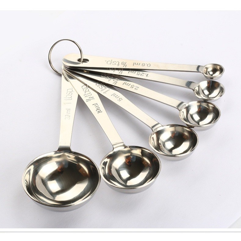 ❤️ส่งฟรี❤️  ชุดช้อนตวงสแตนเลส 4/5ชิ้น ช้อนตวง ถ้วยตวง ช้อนตวงสแตนเลส ถ้วยตวงสแตนเลส ช้อน ถ้วย - รูปที่ 3