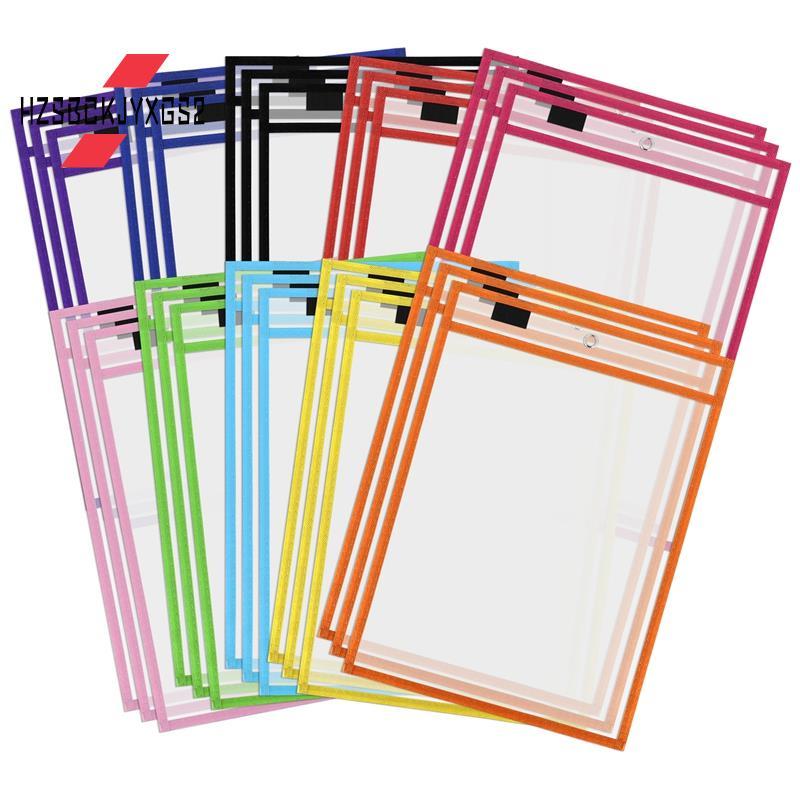 Hzsbckjyxgs230 Pack Dry Erase Pockets PVC Transparent Seven Dry Erase File Bag Reusable Dry Erase Ba