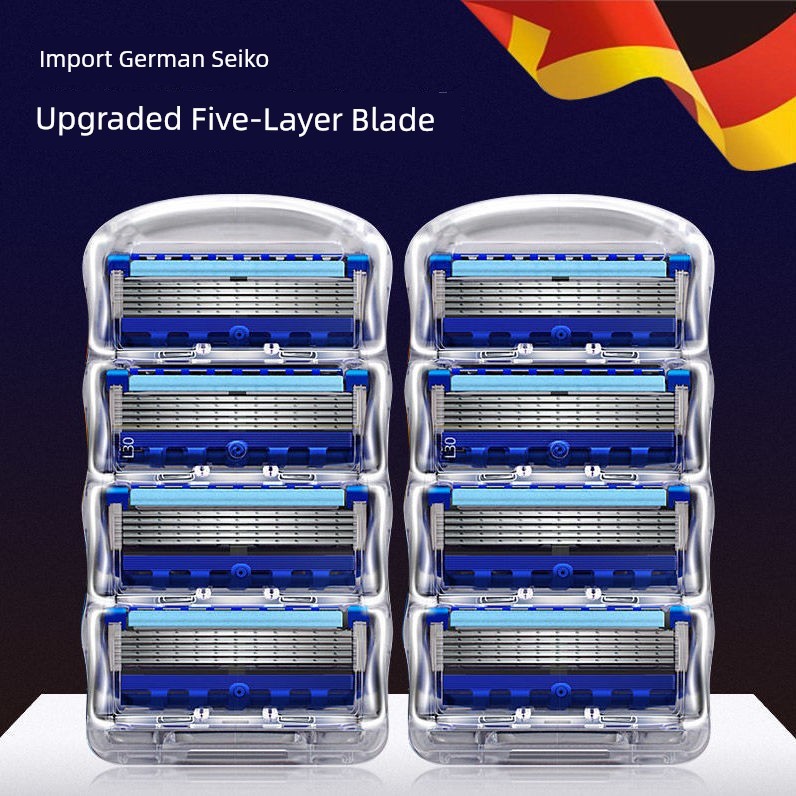 เหมาะสําหรับ Gillette Sharp Hidden Smooth Five-Layer Razor Blade Manual Razor Mens Sharp Speed 5-Bla