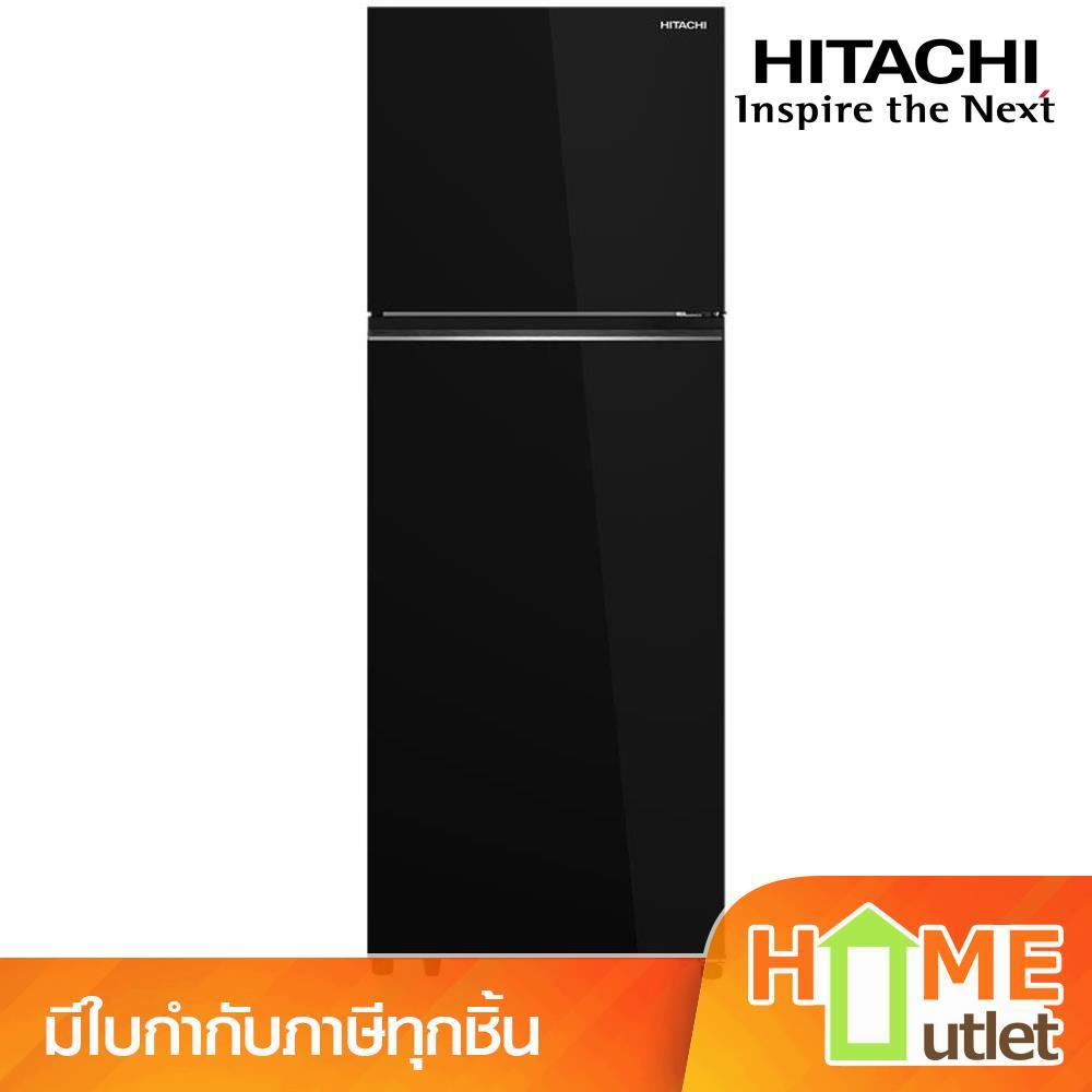 HITACHI ตู้เย็น 2 ประตู ขนาด 14.4 คิว หน้ากระจกสีดำ รุ่น HRTN6443SGBKTH (24921)