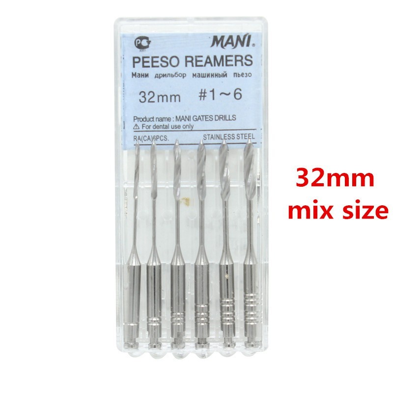 6 ชิ้น/กล่อง Peeso Reamers ไฟล์ Reamers เจาะ Peeso Endo ไฟล์ 32 มม.ผสม