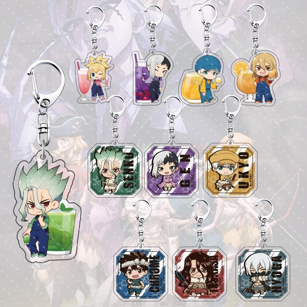 อะนิเมะ ดร. หิน 6 ซม.อะคริลิคน่ารัก Ishigami Senku Asagiri Gen Saionji Ukyo Nanami Ryuseui พวงกุญแจจ