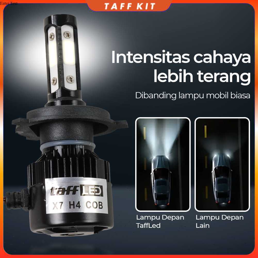 TaffLED X7 ไฟหน้ารถ LED COB ไฟหน้า H4 Cool White 2 ชิ้น - 75818-4CN