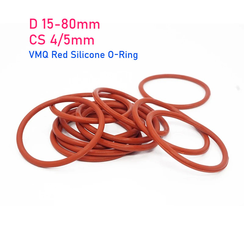 VMQ สีแดงซิลิโคน O-Ring OD 10-70 มม.ความหนา CS 3/3.5 มม.แหวนปิดผนึกเกรดอาหารกันน้ําฉนวนปะเก็นเครื่อง