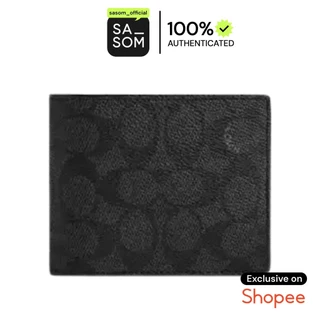 Coach 3 In 1 Wallet Charcoal Black | ของแท้ ตรวจสอบโดย SASOM