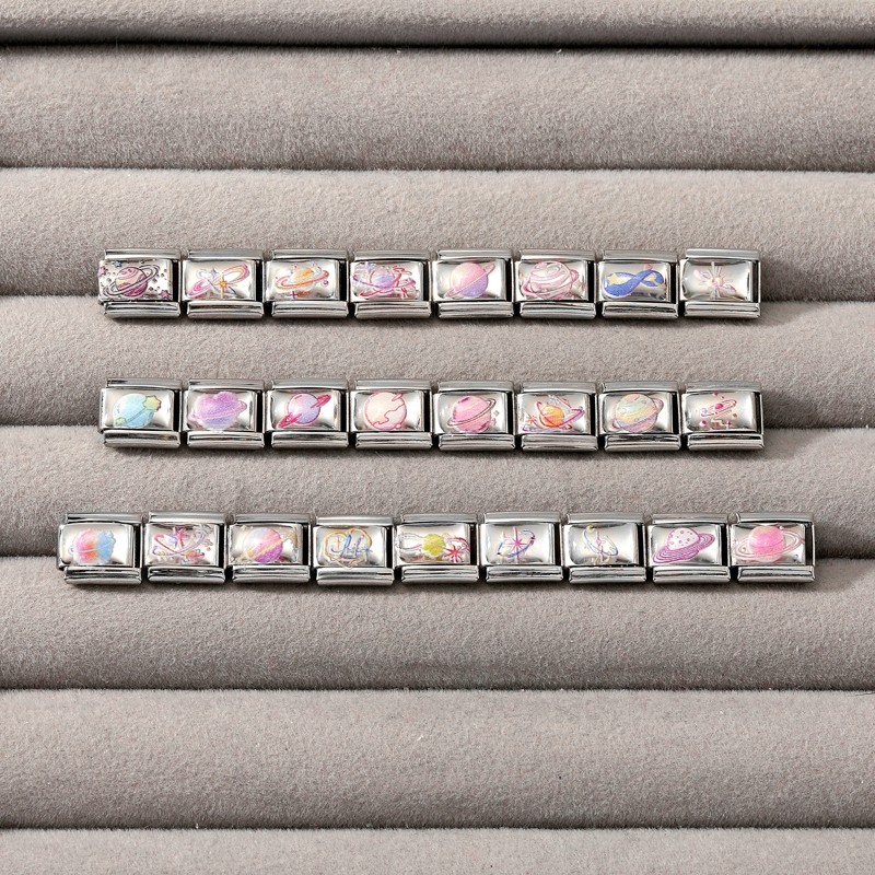 (สไตล์ ยูวี) จักรวาล ดาวเคราะห์ อิตาเลี่ยนเสน่ห์สร้อยข้อมือพอดี9มิลลิเมตรสร้อยข้อมือสแตนเลส ทําเอง เครื่องประดับทําอุปกรณ์บุคลิกภาพโมดูลสร้อยข้อมือเครื่องประดั - รูปที่ 4