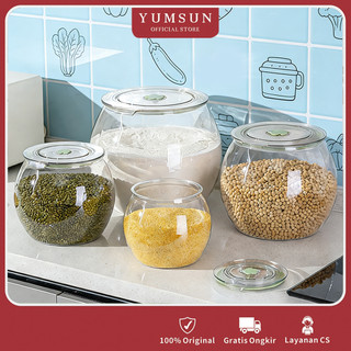 YUMSUN Toples Set 2 Pcs / Toples Gentong/Toples Tempayan Besar/Toples Beras Jumbo/Akrilik Tebal/ 1 Set