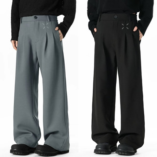 Chaistyle กางเกงสูท ปักลายเรียบง่าย ความรู้สึกระดับสูง มีผ้า…