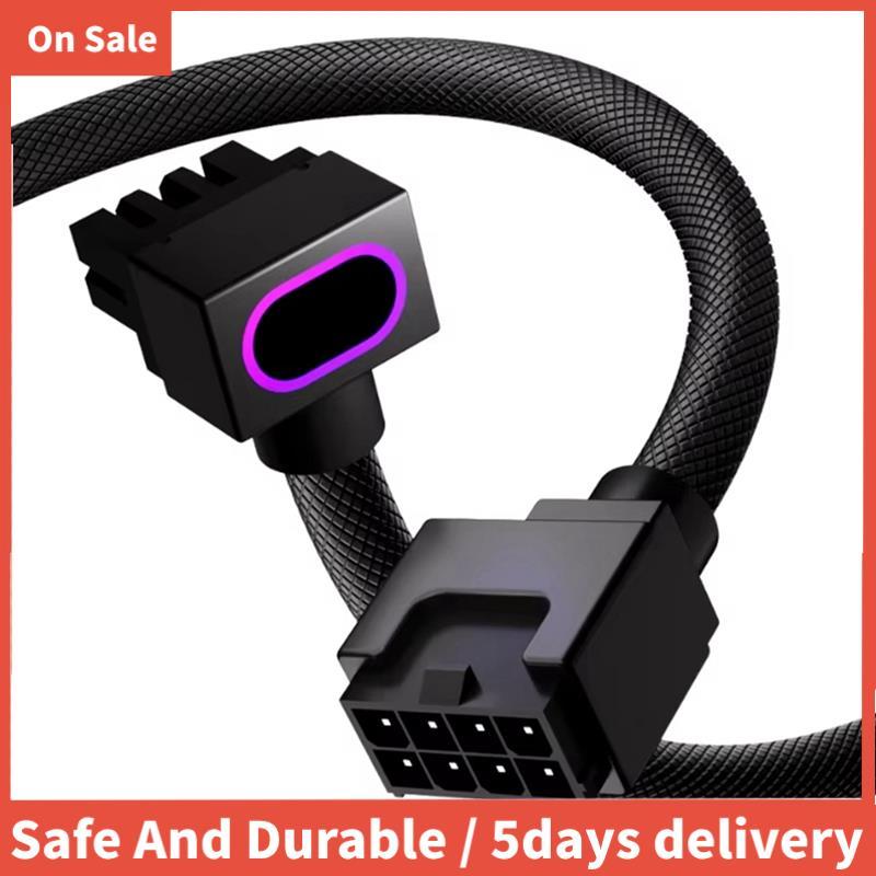 สายต่อเมนบอร์ด CPU8PIN ARGB PC Cable 5V 3Pin, 18AWG 90° ขั้วต่อการออกแบบชายถึงหญิงมุมขวา A