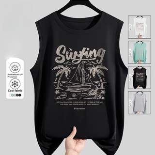 🌈มีหลายแบบ🌈เสื้อยืดแขนกุดผู้ชาย ลายทรอปิคอล🌴 สไตล์ชายหาด ใส่เที่ยวฤดูร้อน ☀️
