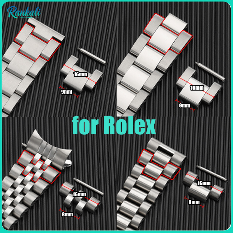 16*8 มม.16*9 มม.สายนาฬิกาสแตนเลส Extension Link สําหรับ Rolex สําหรับ Oyster สําหรับ Jubilee 3/5Beads โลหะนาฬิกาสําหรับ President GMT Submariner Daytona อุปกรณ์เสริม