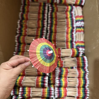 【ร่มไม้จิ้มฟัน】50PCS ค็อกเทล Umbrell ร่มตกแต่งเครื่องดื่ม ส้อมค็อกเทล 10 ซม. ร่มตกแต่งสำหรับมะพร้าวหรือแก้วค็อกเทล