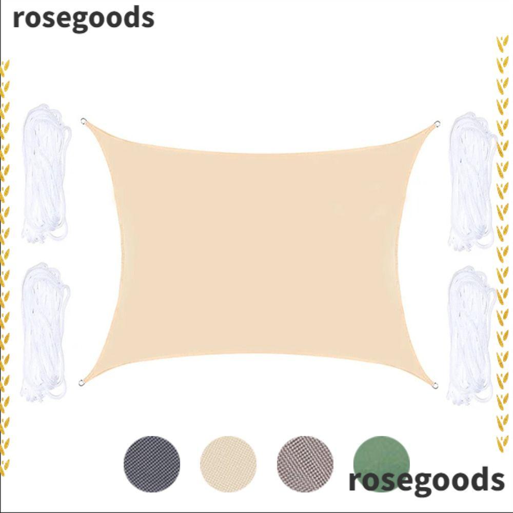 ROSEGOODS Sail Shade, UV Block Quadrdised Shade Cover, อัพเกรด Sun Protection Anti-Rust Heavy Duty W
