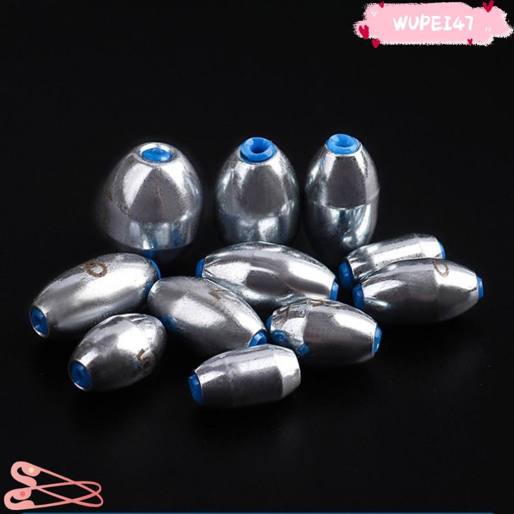 WUPEI47AD 20pcs ตกปลาน้ําหนัก Sinker,โลหะผสมเหล็กคาร์บอนวัสดุตะกั่วตกปลา Sinkers, 3g/4g/5g/6g/7g/8g/9g/10g น้ําหนักปลาคาร์พตกปลา Slip Shoters ตกปลา Tackle