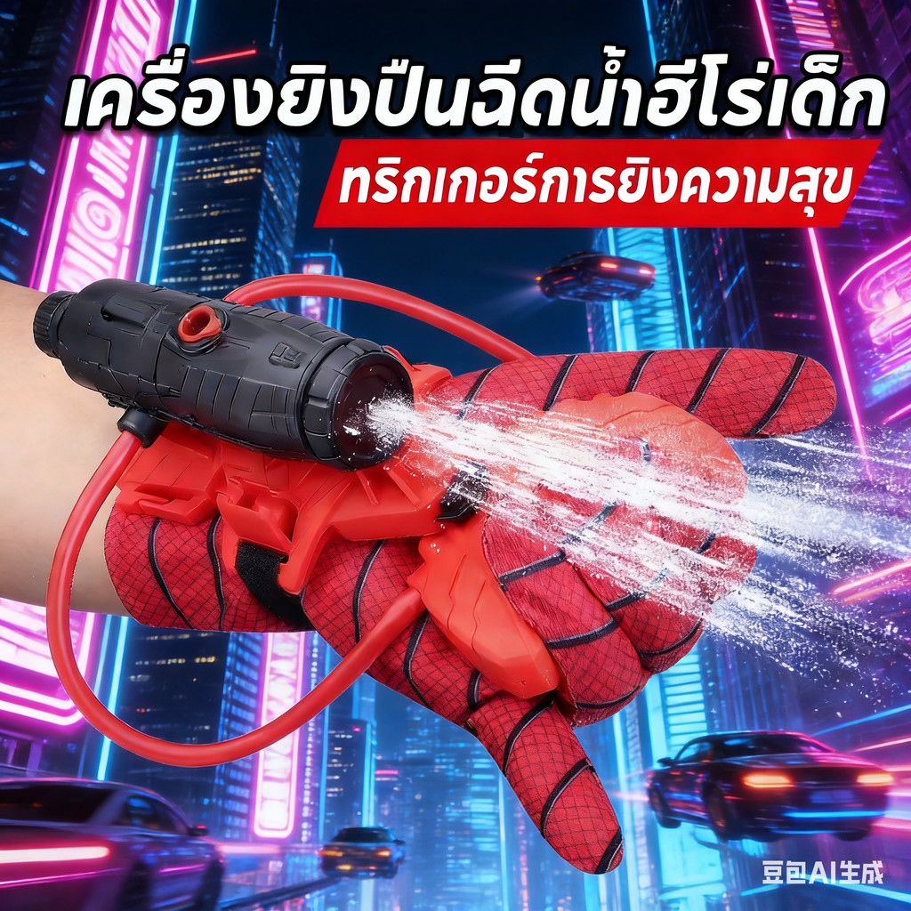 COD Spiderman ปืนฉีดน้ำ ปืนฉีดน้ำข้อมือ ตัวเปิดสไปเดอร์แมน คอสเพลย์ ของเล่นยิงปืน ปืนฉีดน้ําแรงดันสูง
