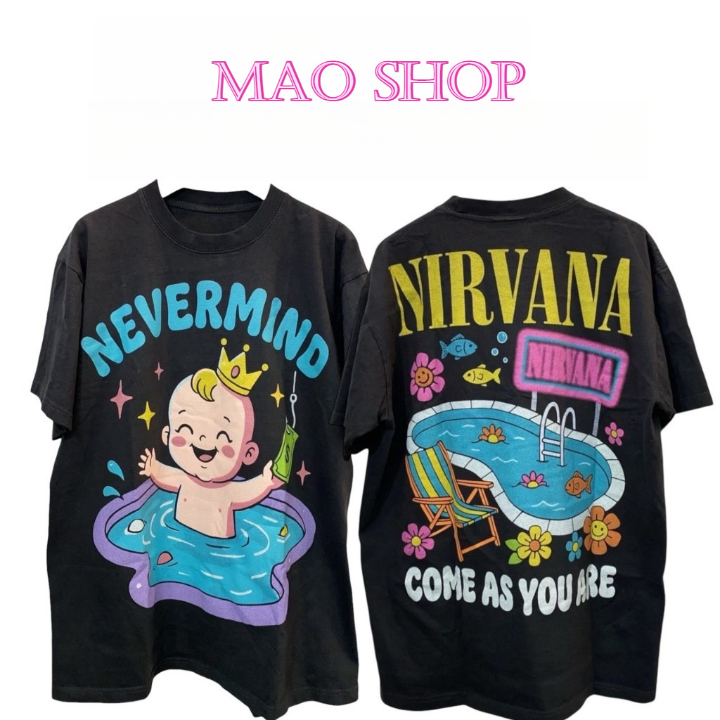 COD✅ (จัดส่งในกรุงเทพฯ) MAO Shop เสื้อยืดแฟชั่นสไตล์สตรีทอเมริกัน ทรงหลวม สำหรับฤดูร้อน พิมพ์ลายด้านหน้าและด้านหลัง