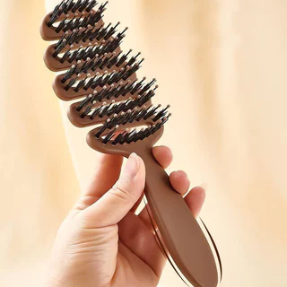 หวีขนหมูป่าแท้ Boar Bristle Hairbrush จากเกาหลี แก้ผมพันกัน ลดไฟฟ้าสถิตย์ หวีผม