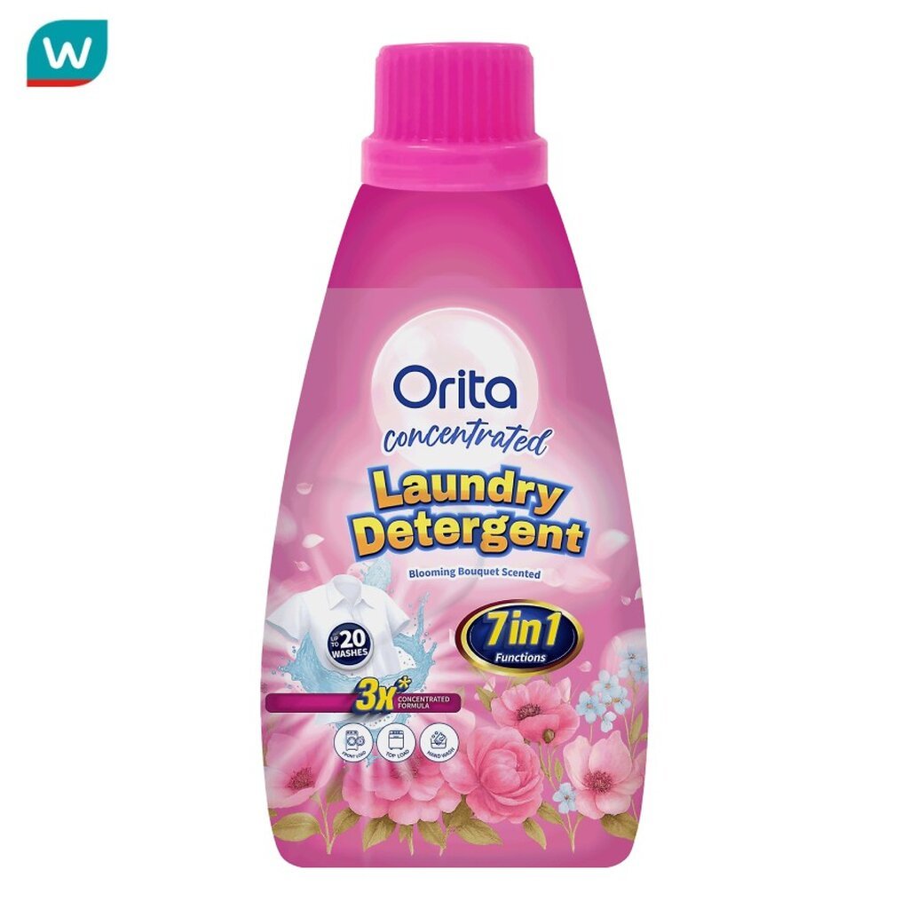 Orita โอริต้า ผลิตภัณฑ์ซักผ้า สูตรเข้มข้น กลิ่นบลูมมิ่ง บูเก้ 550 มล.