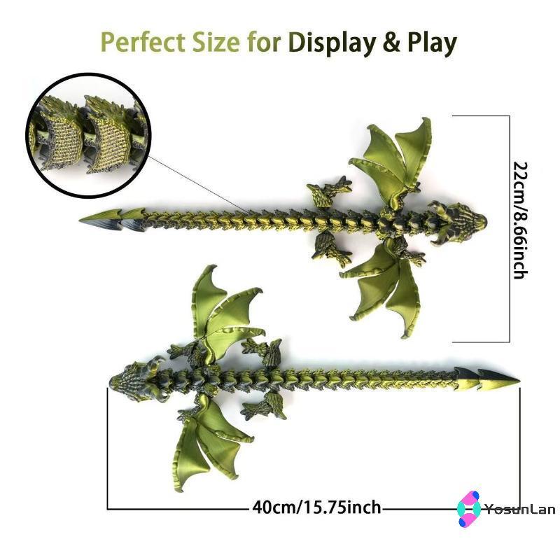 YosunLan] 1 ชิ้นมังกรประกบ Fidget Dragons เครื่องประดับเดสก์ท็อปใหม่ 3D พิมพ์ Wyvern Dragon มีปีกจําลองรุ่นของขวัญใหม่ ราคา ถูกที่สุด ดีลบีเคเค แกลเลอรีภาพที่ 8