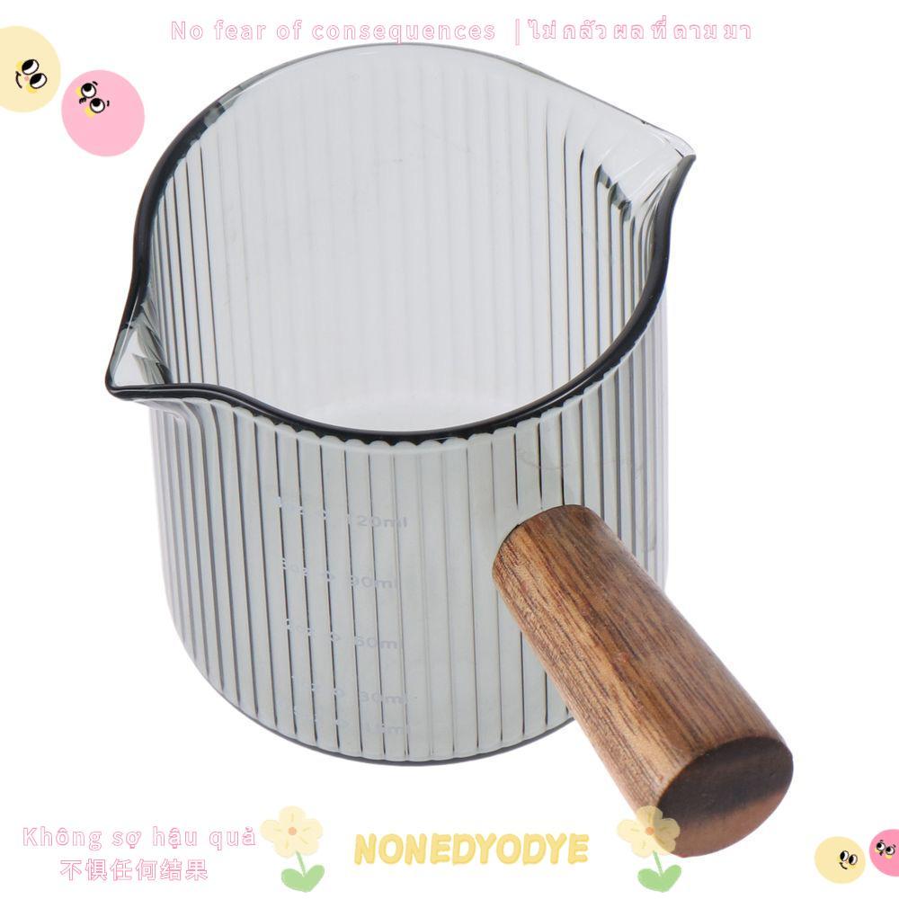 NONDYOM Cup สีเทาด้ามไม้ Espresso Cup ทําความสะอาดง่ายคุณภาพสูงแก้วแนวตั้งถ้วยตวงเมล็ด Milk Espresso