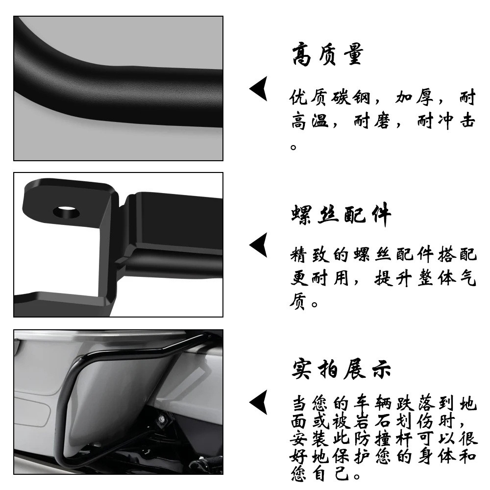 เหมาะสําหรับ CVO แผนที่/Street Glide FLTRXSE รถจักรยานยนต์ด้านข้างกล่อง Guard แผ่นวงเล็บ Rod