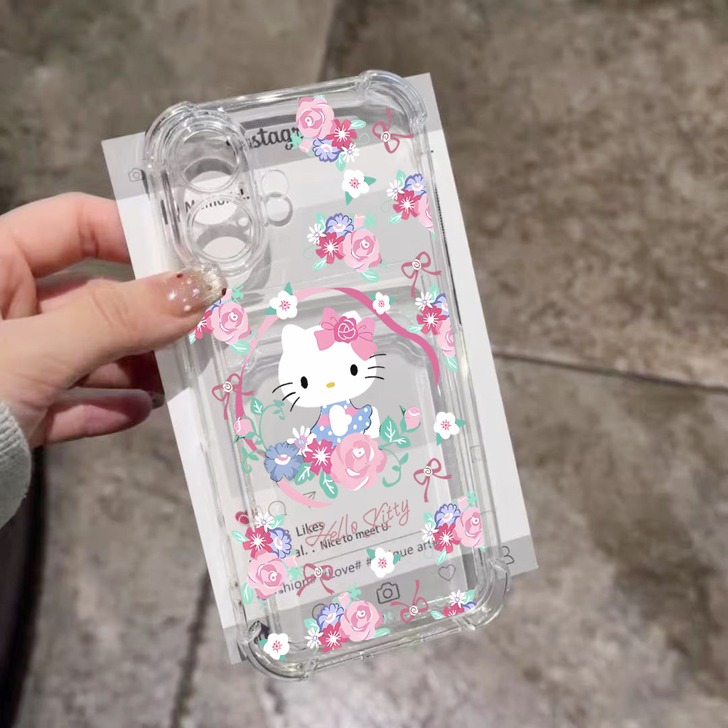 ดอกไม้ Hello Kitty สําหรับ Iphone 13 Pro Max 12 11 Pro XR XS Max X 7 8 Plus Iphone13 นุ่มกระเป๋าสตาง