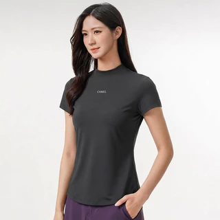 CAMEL SPORTS เสื้อยืดผู้หญิง ป้องกันแสงแดด แห้งไว ระบายอากาศดี สำหรับโยคะและการออกกำลังกาย