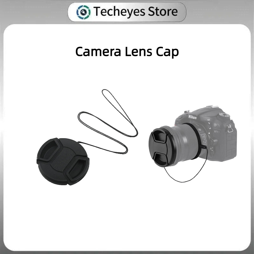 Techeyes ฝาครอบเลนส์กล้อง - 49 มม. 52 มม. 55 มม. 58 มม. 77 มม. Center-Pinch Snap-On Protector สําหรับ Nikon DSLR